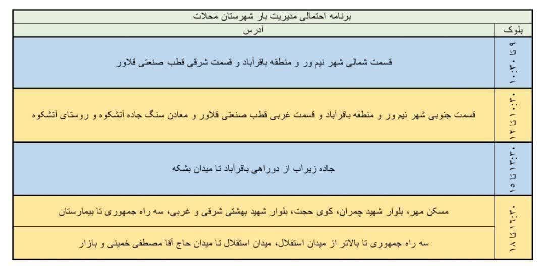 اطلاعیه مهم برق
